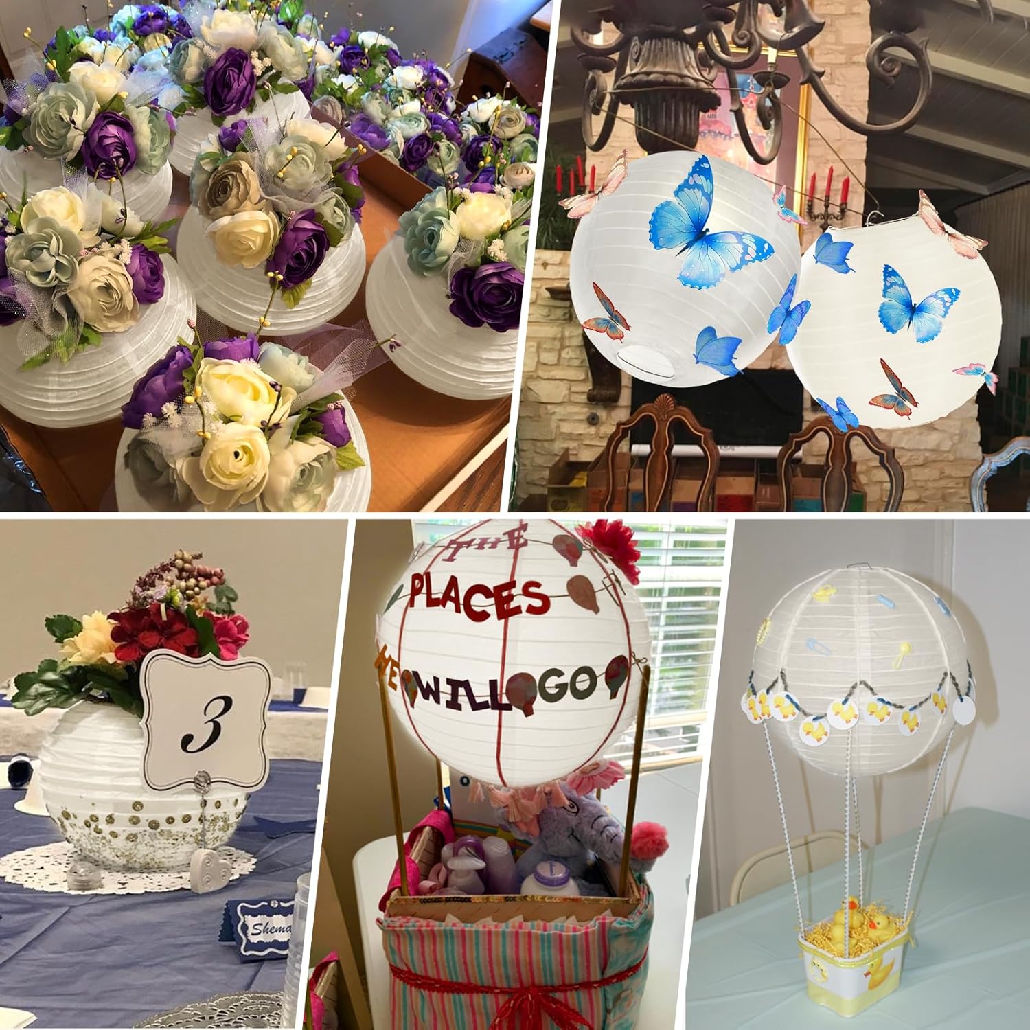 KNONEW 20 Pack 10" White Silk Outdoor Lanterns Decorative Party Hanging Chinese Japanese Waterprooof Round Lantern for Weddings, Birthdays, Parties Decoration (No Light Bulbs Included)