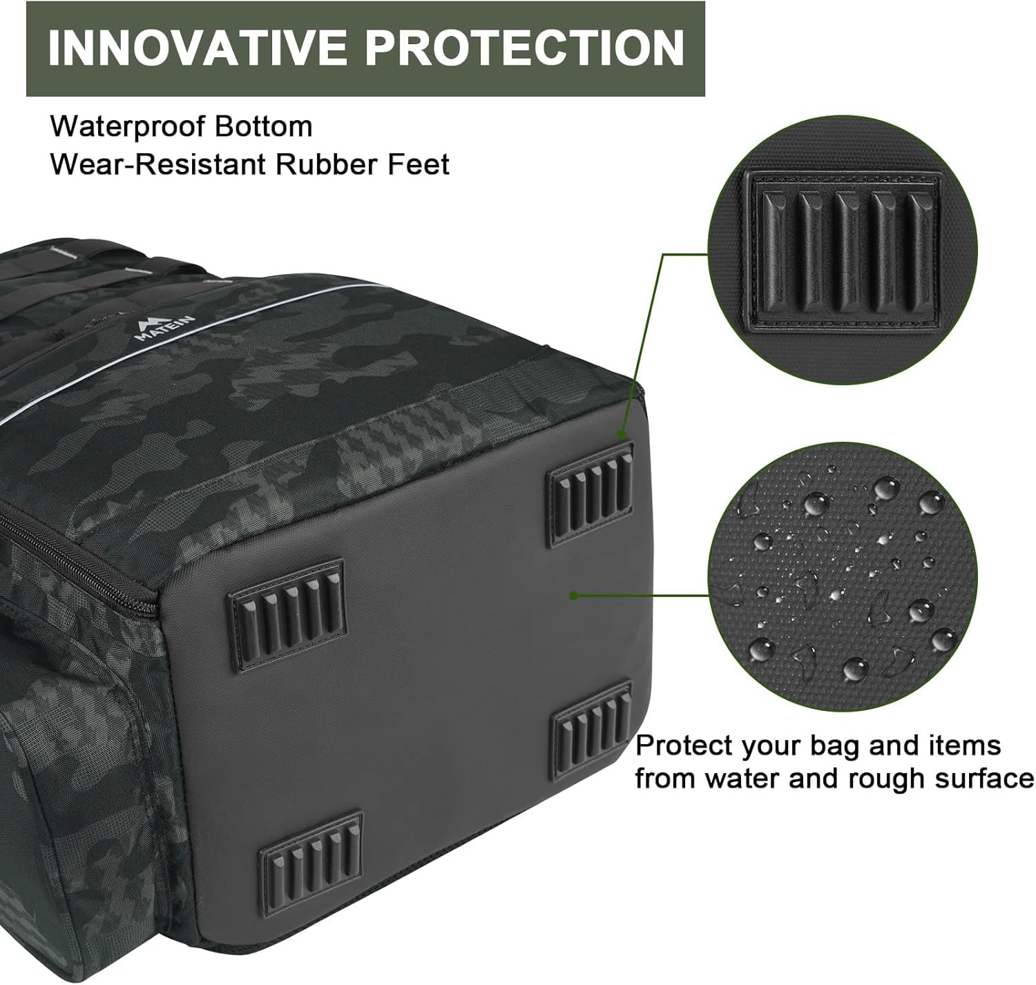 MATEIN Fishing Backpack, Water Resistant Fishing Tackle Box Bag with Rod Holders & Cooler, Gear Gifts for Men